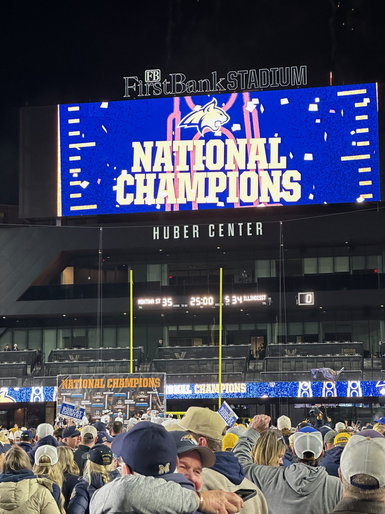 National Champions on the scoreboard